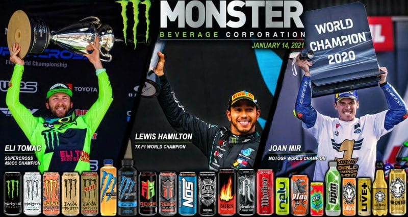 Die verschiedenen Marken von Monster Beverage in der Übersicht.
