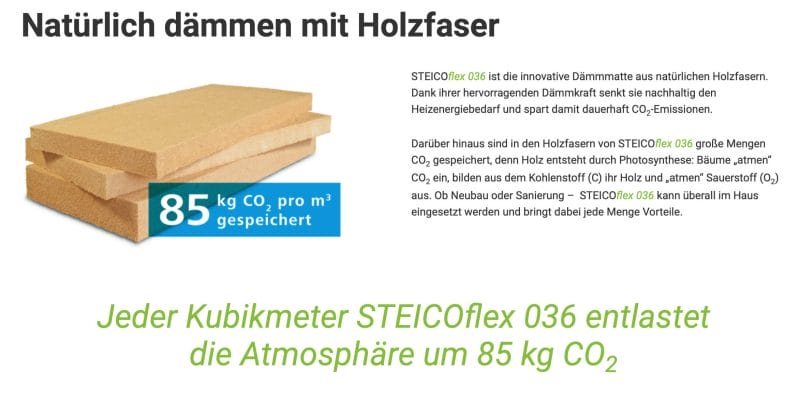 Die Dämmungen von STEICO speichern CO2