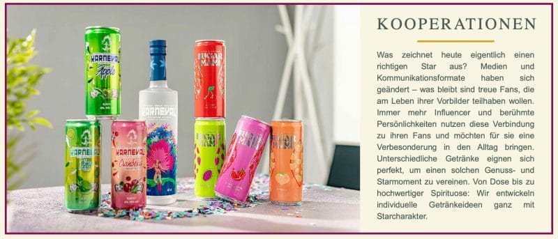 Berentzen hat ein Kooperationsgeschäft mit Influencern und bekannten Persönlichkeiten aufgebaut